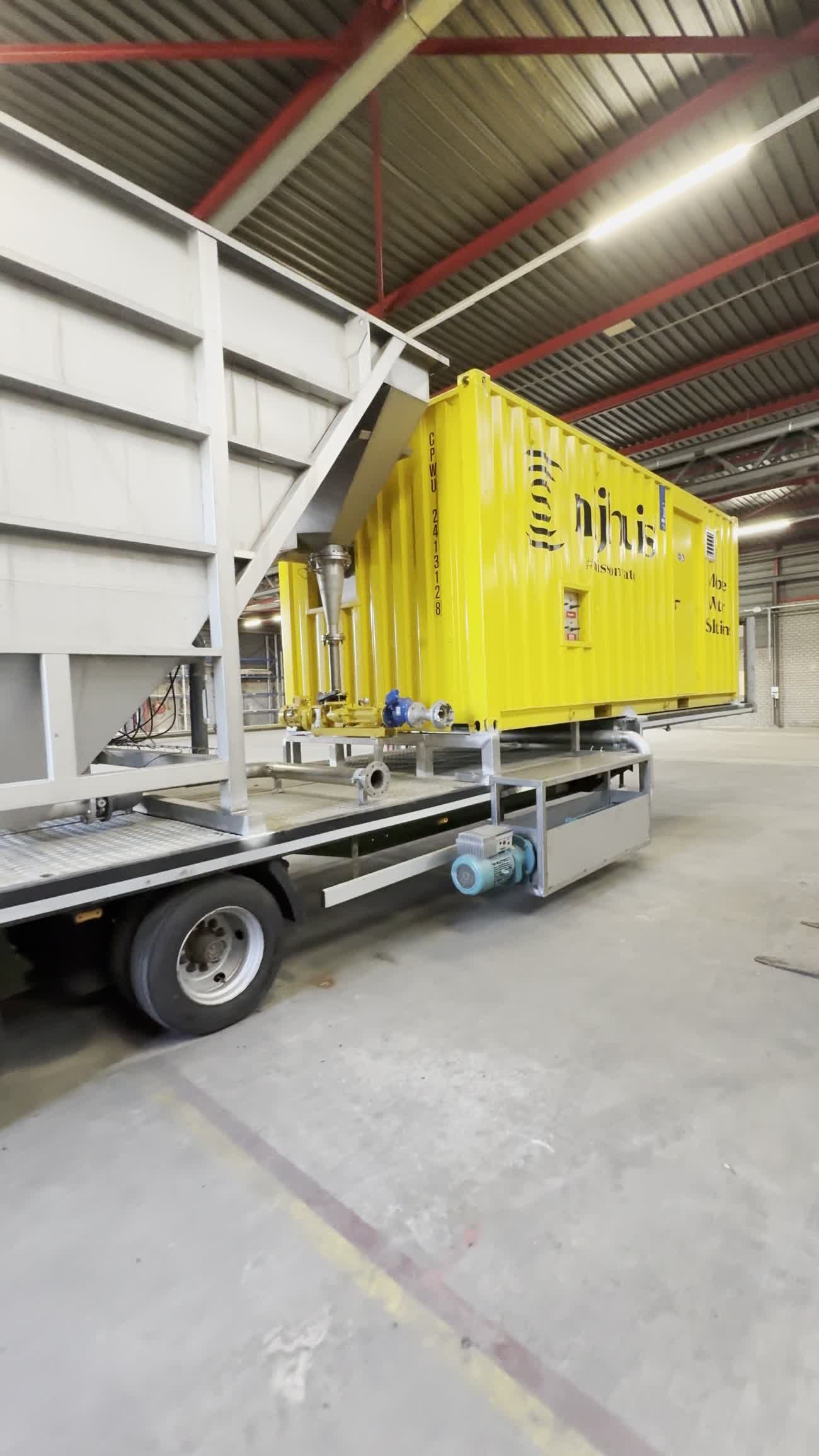 Mobiele waterzuivering op trailer